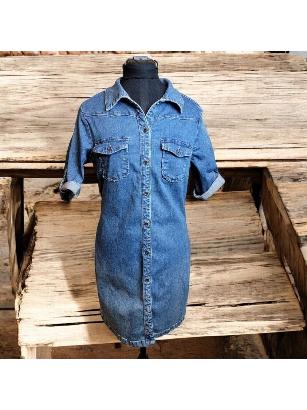 Wash Lab Denim Shirtdress - Gently Used - Super Cute - Size S